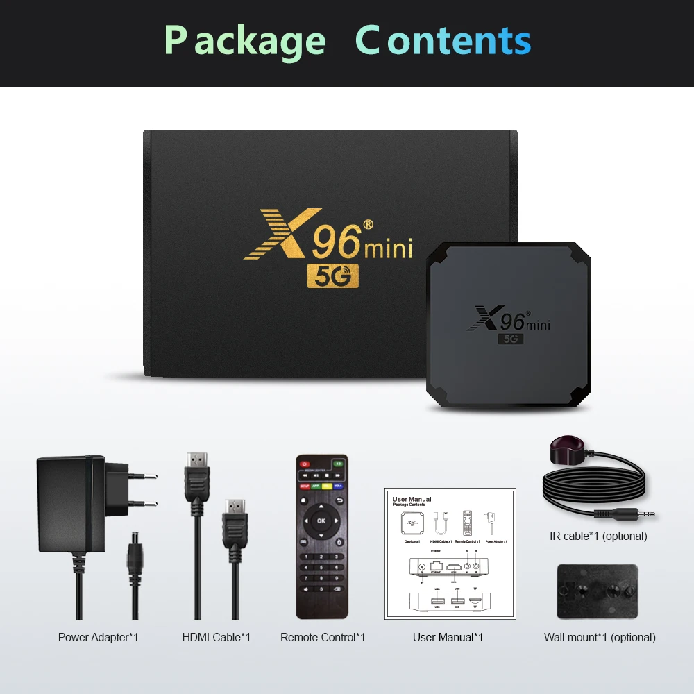 Box X96 Mini 5G Smart TV Box Android 9.0 Oxy TV Box 1GB 8GB 2GB 16GB voor Smart TV Media Player Set Top Box Ship vanuit Frankrijk