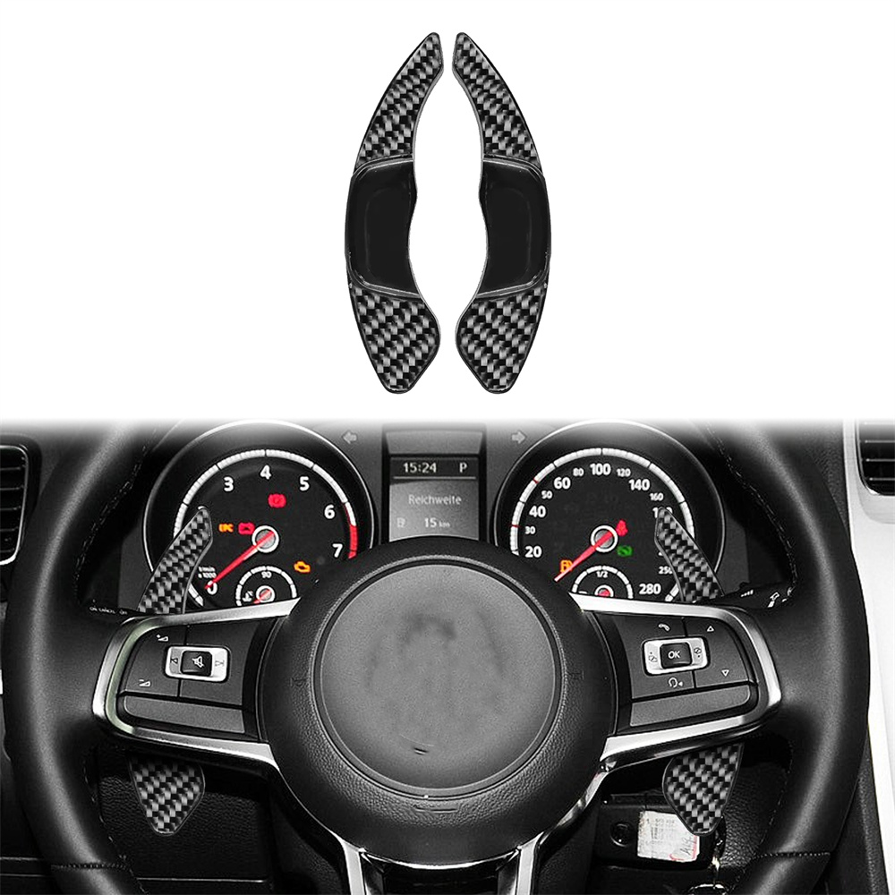 Paddle de mudança de volante para fibra de carbono para VW Golf 7r GTR Tiguan L Lamando GTS Variante Scirocco Teramont x Sagitar Gti R Polo GTi T-Roc