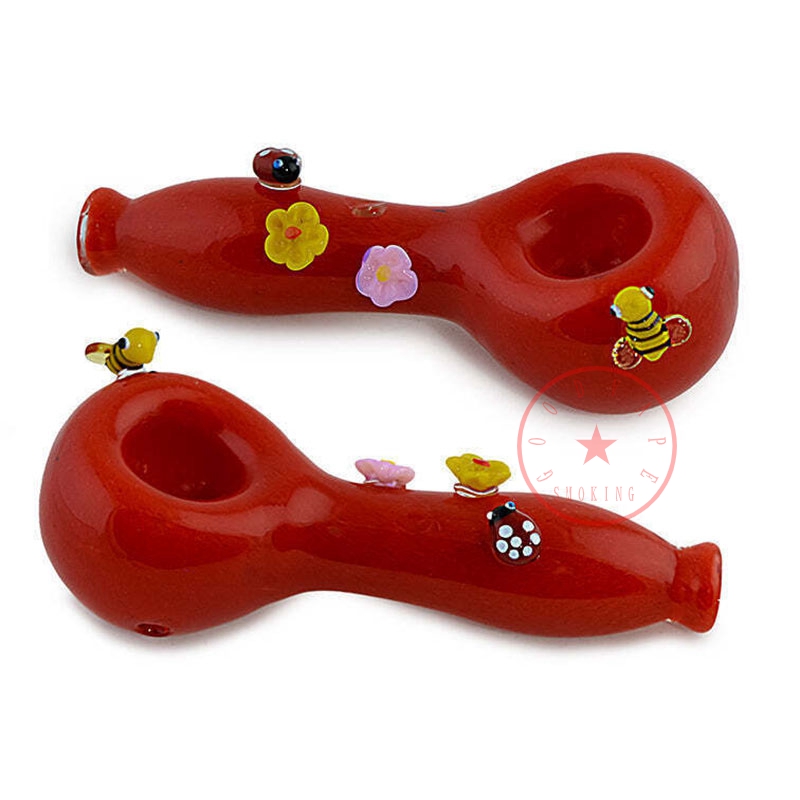 Dernière coloré ladybug de guêpe Pipes de tuyaux en verre Bol de filtre en verre portable Herbe Tobacco Porte-cigarette Fumez à la main Pipes à la main DHL