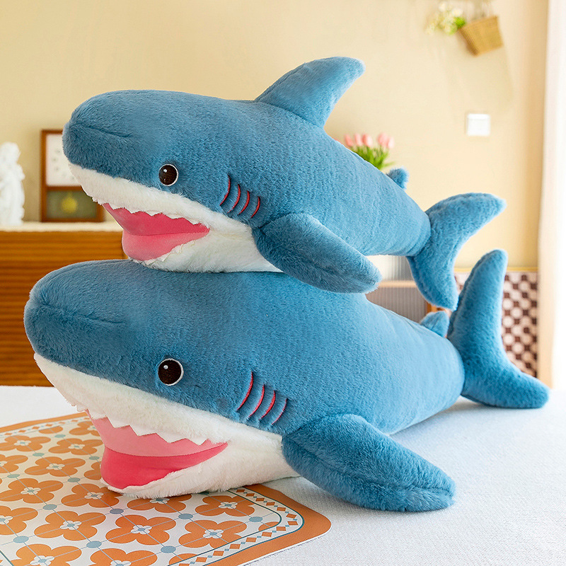 Animali di peluche simpatico animale marino squalo da 60 cm bambola peluche al dettaglio e all'ingrosso