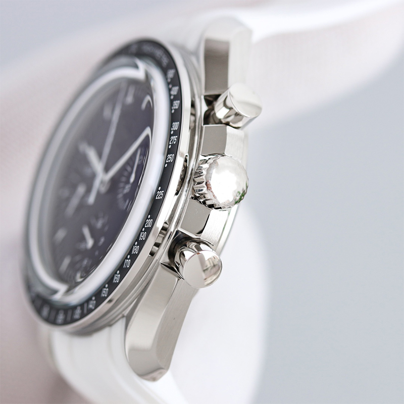 Män tittar på 42mm Timing Mechanical Movement Sapphire Glass Ceramic Bezel Noctilucent Wristwatch rostfritt läderband Waterproof Designer Watches Montre de Luxe