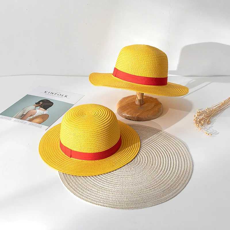 Wide Brim Hats Bucket Hats Luffy Hat Women Straw Hat Performance Animation Cosplay Sun Protection Accessories Hat Summer Sun Hat Straw Hats For Women 240407