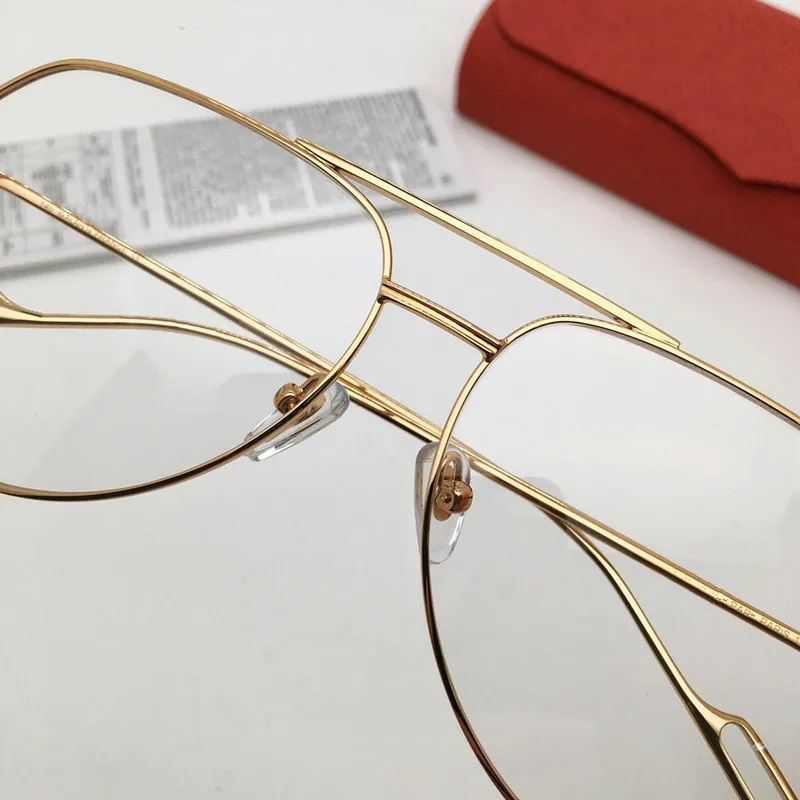 Luxe unisex piloot birrim zonnebrillen frame lichtgewicht titanium metaal gold fullrim o116 60-14-140 voor bril met een bril met een bril fullset ontwerpkast