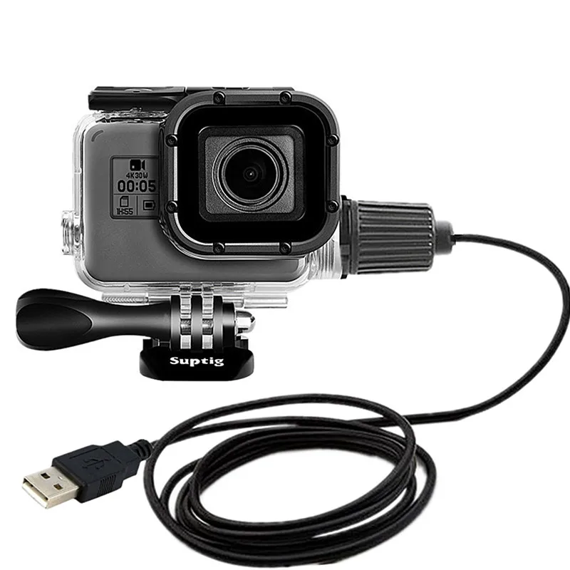 Cameras Waterproof Case Housing Diving 30M motorcycle Charging cable Protect Shell For Gopro Hero 5 6 7 Black New go pro Accessories