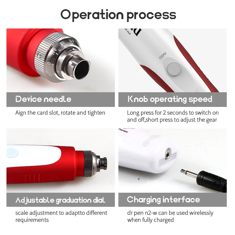 Hemanvändning Face Dr.Pen Ultima N2 Wireless Microneedling DermaPen Skin Care Beauty Mts Tool Ansiktsbehandling Meso Therapy Needles Stamp Carthges Rolling System Derma Dr Pen