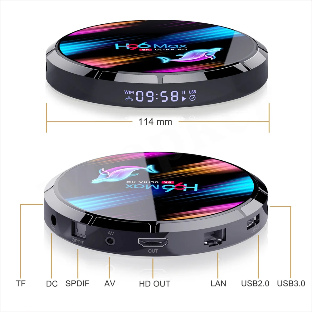 Box H96 Max x3 Android 9.0 TV Box Amlogic S905X3 4GB 128GB 64GB 32 GB Supporto 2,4 g/5G Dual WiFi 8K 24fps 1000m Ethernet Set Top Box