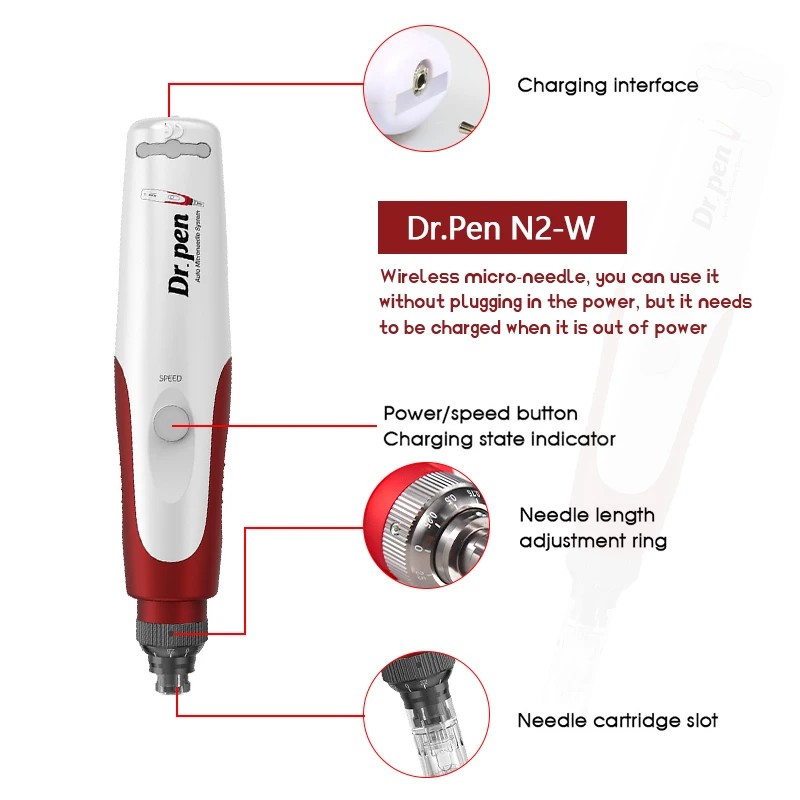 Derma Pen Pen MicroNeedling Rolling System Professional Electric Facial Treatment Micro Needling Dermapen Bayonet Cartridge 12ピン美容デバイスDr.Pen Ultima N2-W