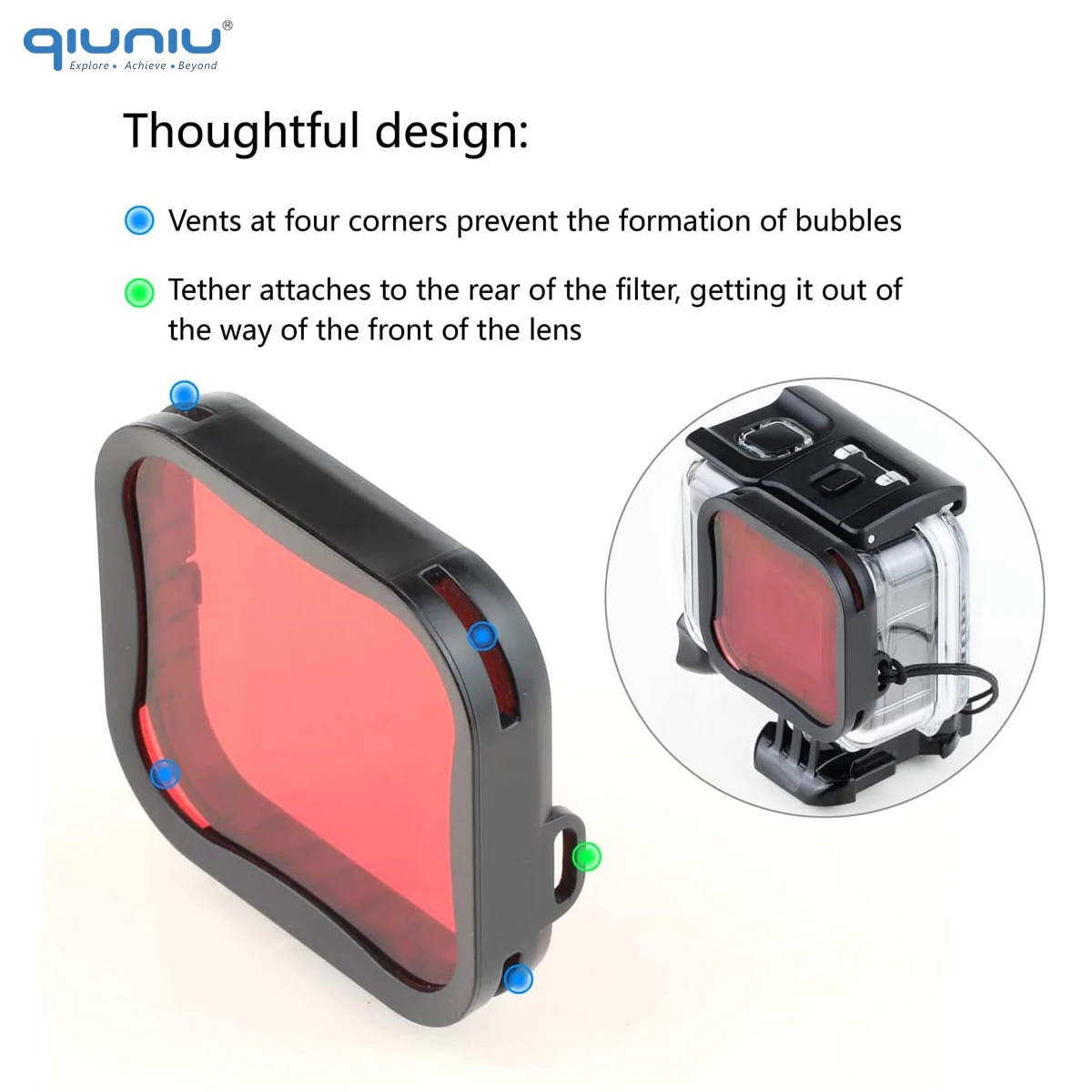 Camera's qiuniu duikfilter voor GoPro Hero 7 6 5 Black Super Suit woningkast onderwaterkleurcorrectie Macro -lensfilteraccessoires