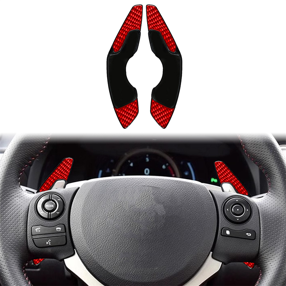 Pour Lexus est NX RC 13-23 Centre de volant Accessoires de contrôle de la paddle en fibre de carbone ABS Rouge / noir /