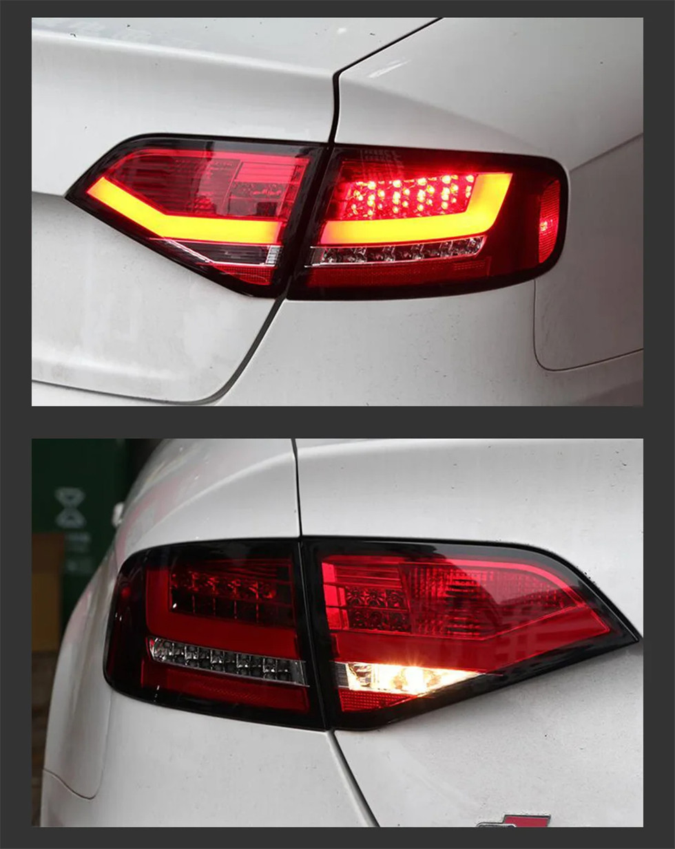 Światła ogona samochodu dla Audi A4 B8 2009-2012 A4L REFIT SIGNE SIGNELLIGHT Tylna lampa Streaming LED LED Zespół światła ogona