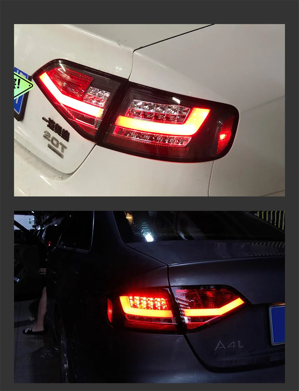 Światła ogona samochodu dla Audi A4 B8 2009-2012 A4L REFIT SIGNE SIGNELLIGHT Tylna lampa Streaming LED LED Zespół światła ogona