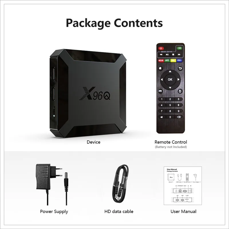 Box X96Q TV BOX AMDRIDE 10.0 ALLWINNER H313 1G 8G 2G 16G WIFI 4K Set Top Box Player Media