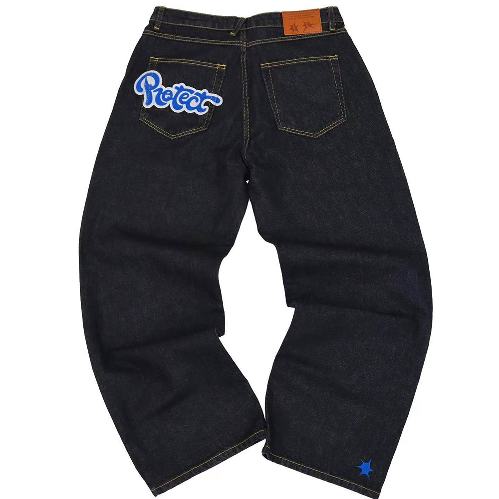 Calça jeans de jeans roxa calça jeans calças de alta qualidade de alta qualidade de streetwear retro calças de moletom casual