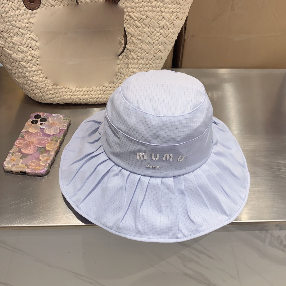 Fashion designer bucket hat with large brim sun shading fisherman hats fine sparkling women's sweet hat moisture absorbing fabric beach hat