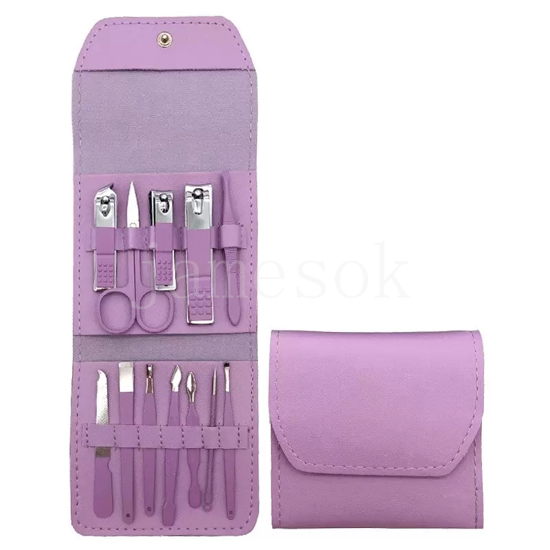 Home 12-piece nail clipper set fashion portable girls professional manicure tools pedicure tool sets df160