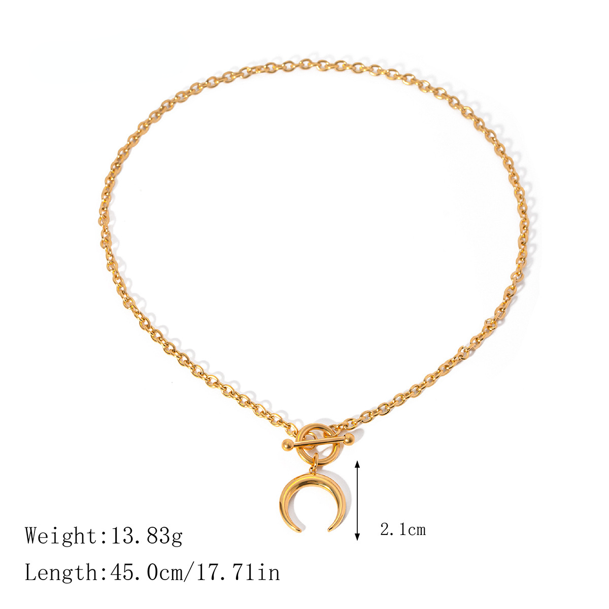 18k Gold Plated 45cm Necklace for Women Without Fading INS Trend Necklace Titanium Steel Light Luxury Niche Necklace Wholesale