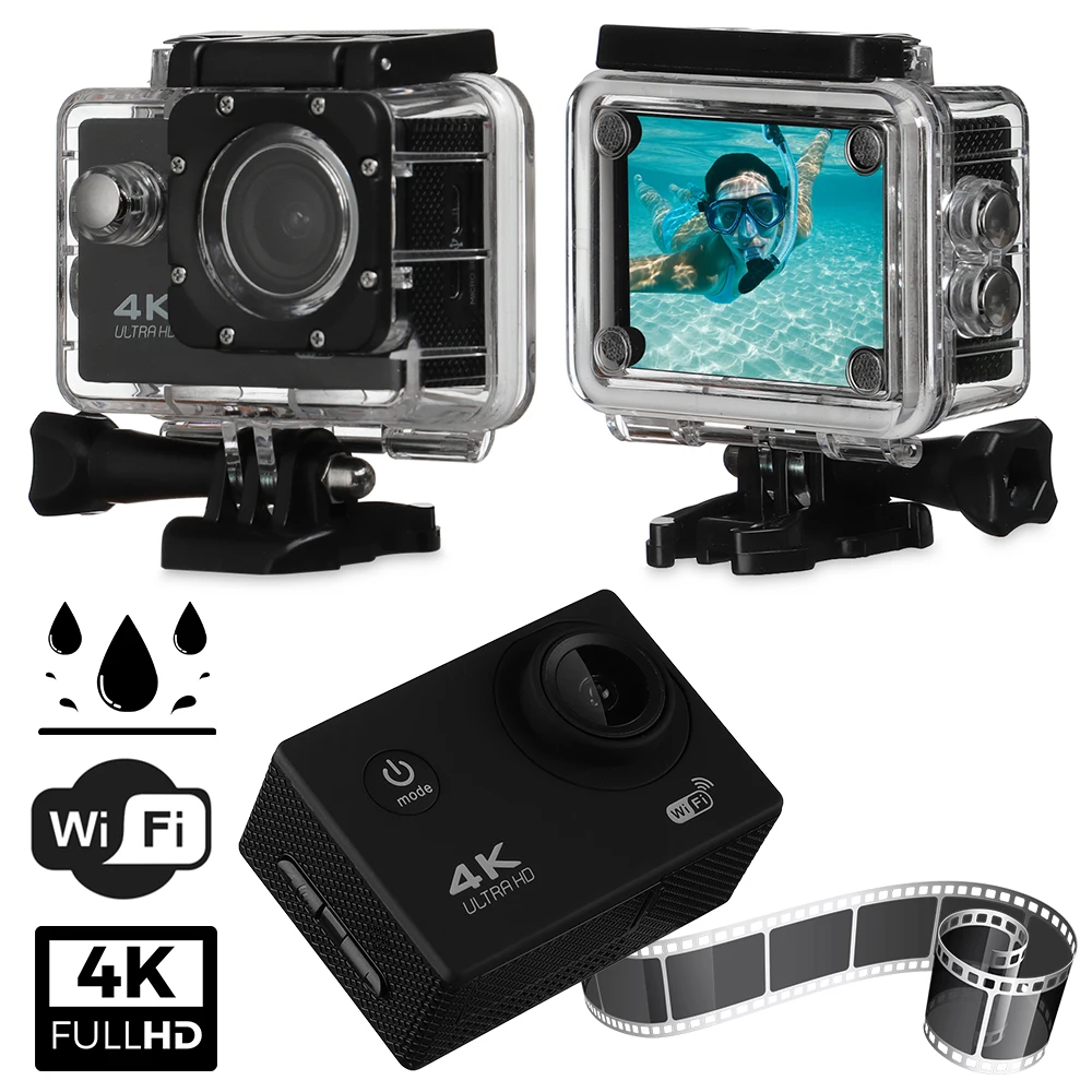 Cameras Ultra 4K 1080P Action WiFi Camera DV Sport Camcorder Waterproof Underwater Camera Wide Angel Lens Mini Smart Professional Camera