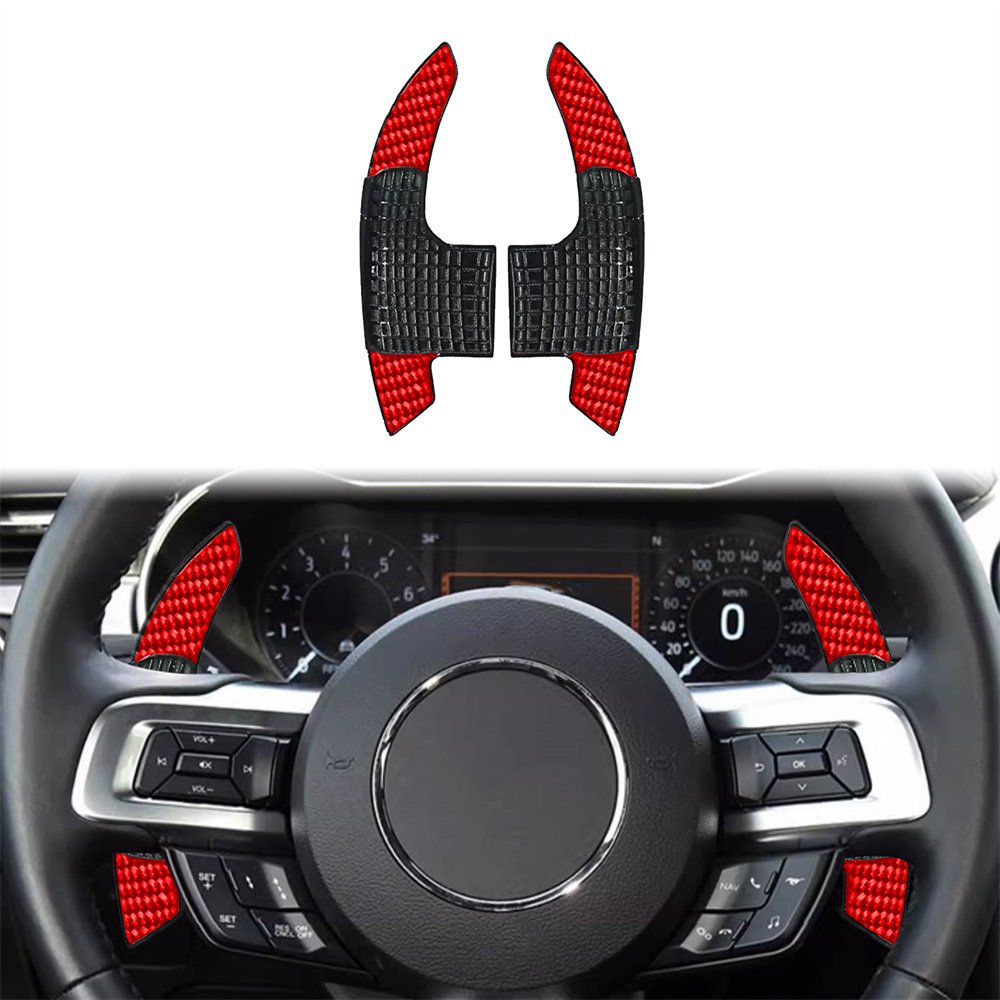 Para Ford Mustang Carbono Wheel Shift Shift Paddle Car Acessórios Automotores Extender Shifter