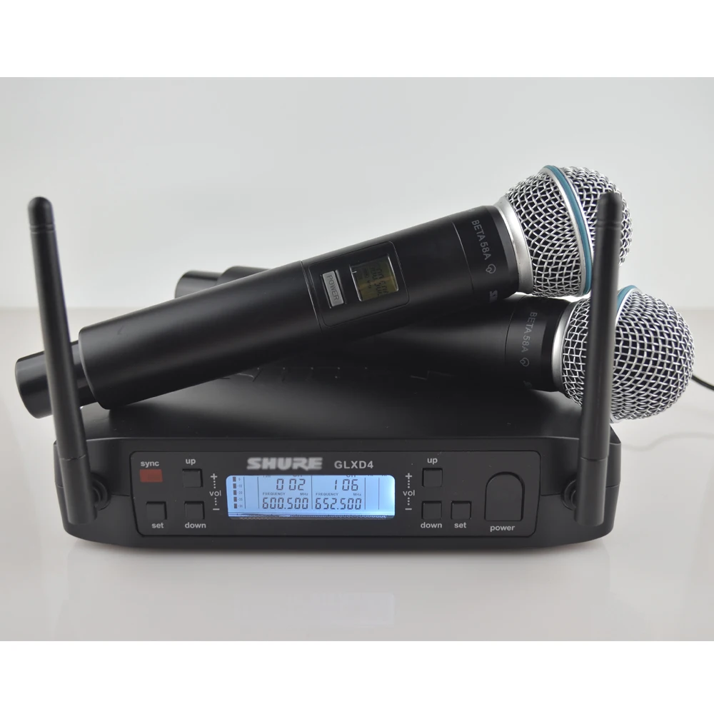 Microphones GLXD4 Professional UHF Wireless Microphone BETA58A Handheld Mic For Stage Speech Wedding Show Band Home Party Church With