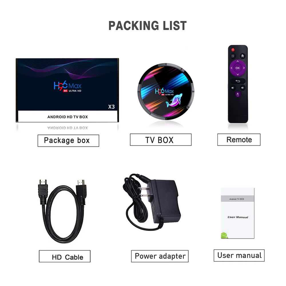 Box H96 MAX X3 8K 4GB 32GB 64 GB Box TV Amlogic S905X3 Android 9.Top Box Dual Wifi Google Player YouTube Media Player H96MAX