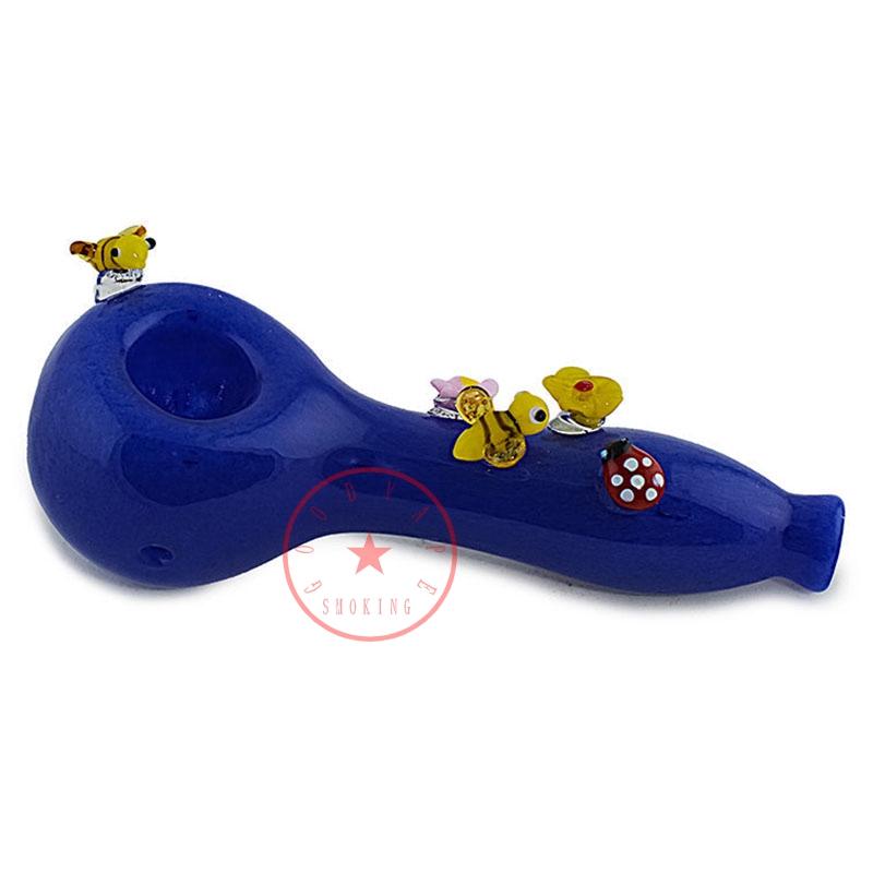 Dernière coloré ladybug de guêpe Pipes de tuyaux en verre Bol de filtre en verre portable Herbe Tobacco Porte-cigarette Fumez à la main Pipes à la main DHL