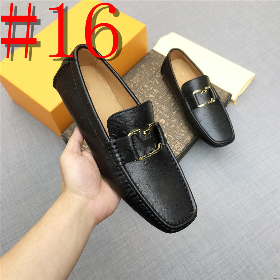 40Model Men High Quality Leather Designer Loafers Men Casual Shoes Moccasins Slip On Men's Flats Fashion luxurious Men Dress Shoes Male Driving Shoes Size 38-46