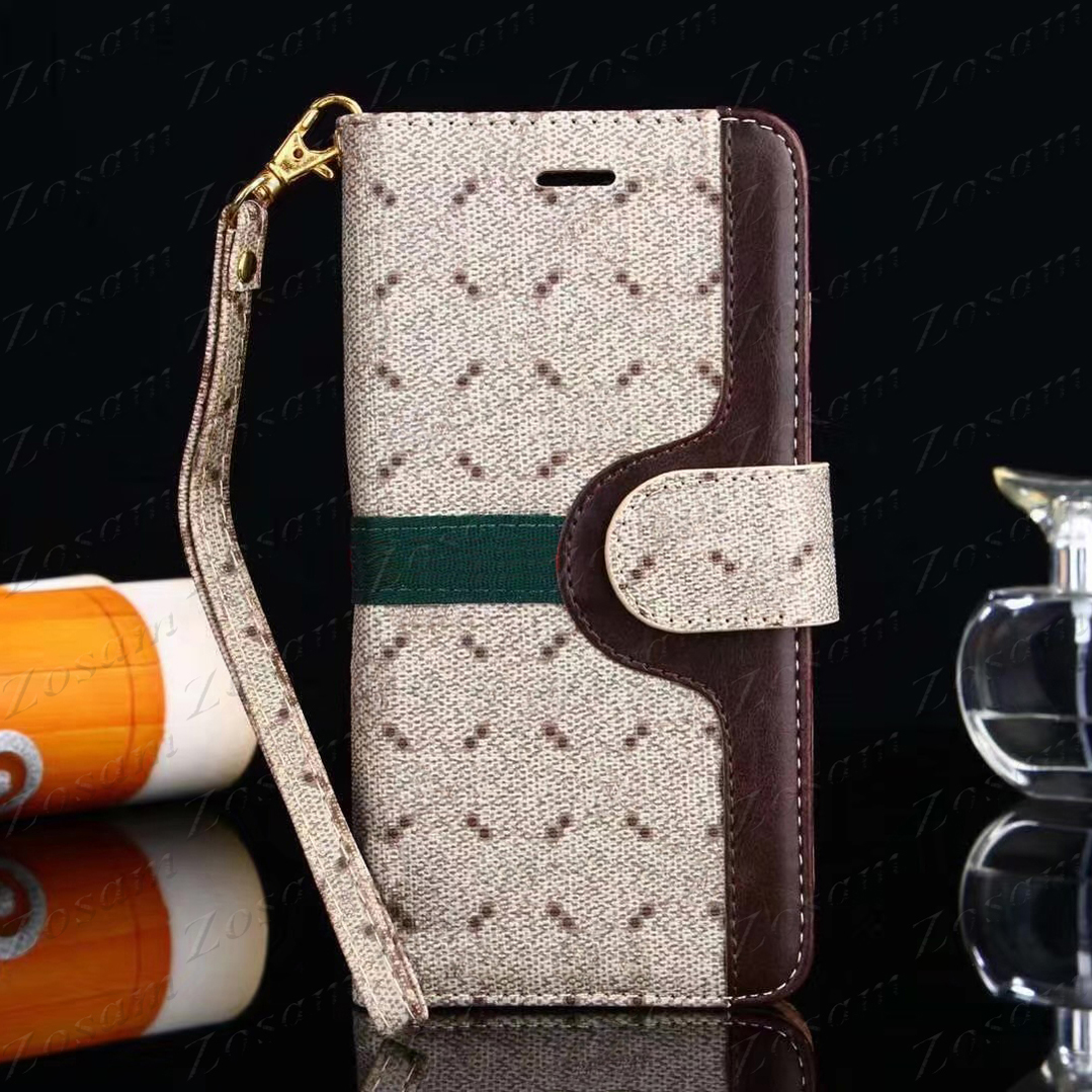 Floral Letter Telefonfodral för iPhone 15 14 Plus 13 13Pro 12 12Pro 11 Pro Max Leather Wallet Case Fitfor Samsung Galaxy S23 S22 S21 S20 Ultra Note 20