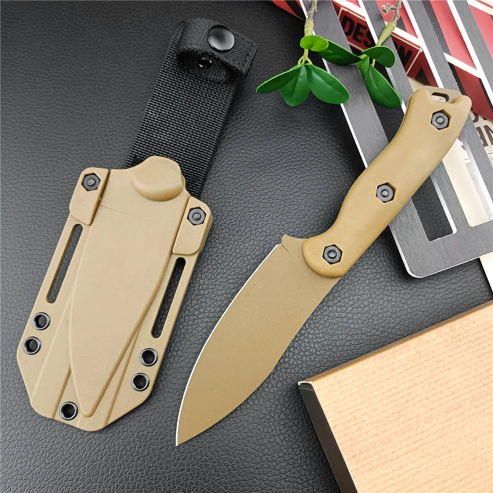 BK19 Full-tang Hunting Knife Tactical Military Survival Knife D2 Steel Blade Bushcraft Self Defense Camping EDC Tool with Sheath