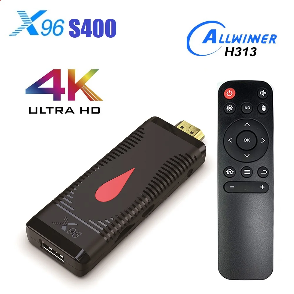 Box X96 S400 Smart TV Stick Allwinner H313 Quad Core 4K Media Player Android 10 TV BOX 2.4G 5G Dual Wifi 2GB 16GB Dongle Receiver