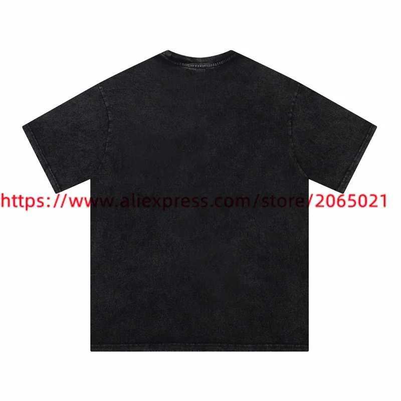 T-shirts masculins Saint Tee Men Femmes Vintage Gray Saint Michael T-shirt Oversize Short Sleeve J240402