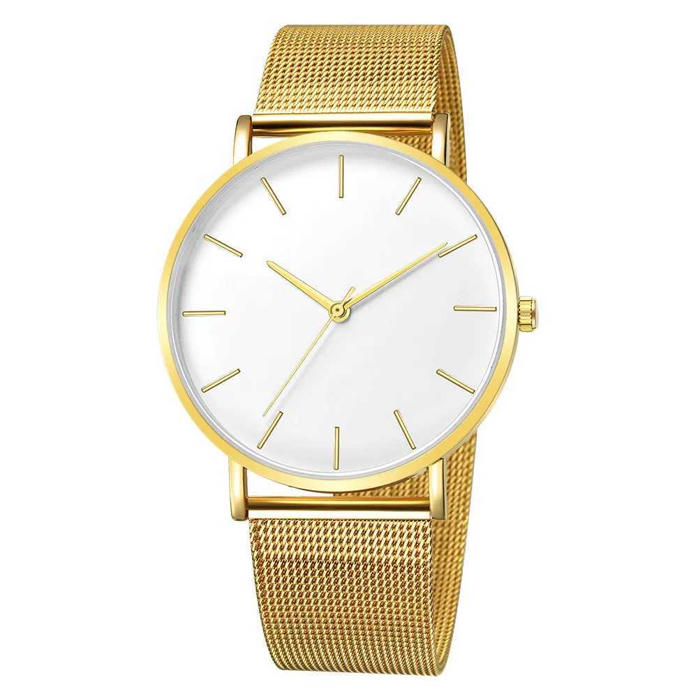 Outros relógios Gold Minimalist Men Fashion Ultra Fin Watches Business Business Simples Aço inoxidável Mesh Belt Beltz Awatches Relloj Lujo Hombrel2404