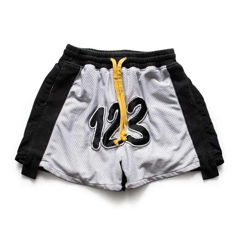 Herren -Shorts Sommer Hochqualität RRR123 Mesh Shorts Sticked Large Casual Männer und Frauen RRR123 Pantyhose Lnner Label J240402