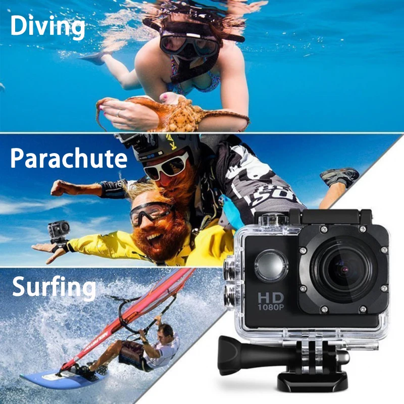 Cameras Outdoor Sport Action Camera Mini 4K 30M Waterproof HD Action Cam Helmet Video Recording Cameras for Ultra Dive Photography