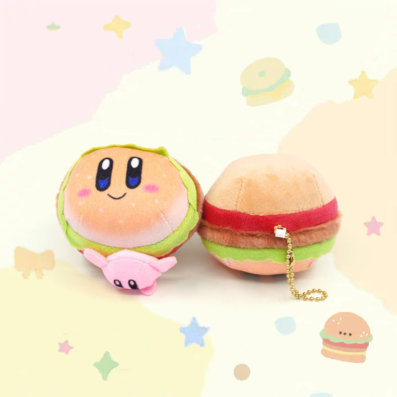 Japanese Cute Burger Kabi Star Plush Toy Doll Keychain Grab Doll Machine Pendant