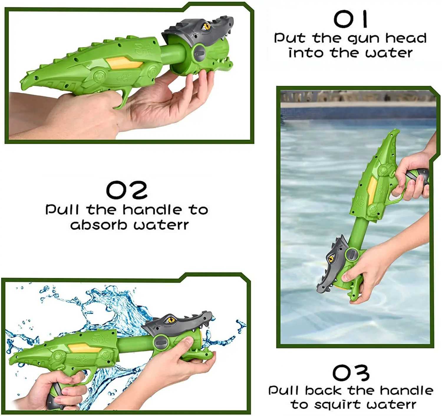 Gun Toys Children Water Sports Summer Toy Mite Dinosaur Модель открытого родительского взаимодействия детей пляж играет водные игрушки для детей 240408