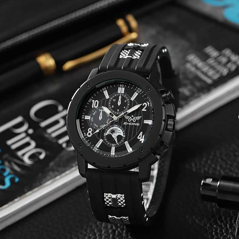 Andra klockor Fashion Mens Quartz Watch Gift Slicone Band Outdoor Sports Mens Watch Hot Selling Casual Watchl240403