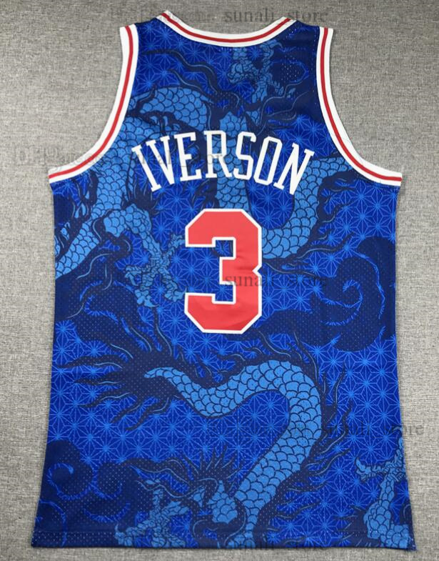 The Year of the Loong Basketball Jerseys 23 Michael Dennis 91 Rodman Bryant LeBron 23 James Steve 13 Nash Allen 3 Iverson Larry 33 Bird Stitched Embroidery Fast Send