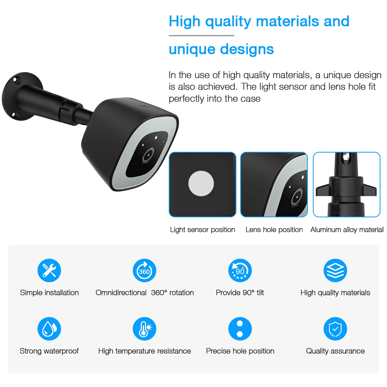 Cameras 360° Adjustable Wall Mount Bracket for Eufy L20 Security Camera with Silicon WeatherProof Protective Skin Cover