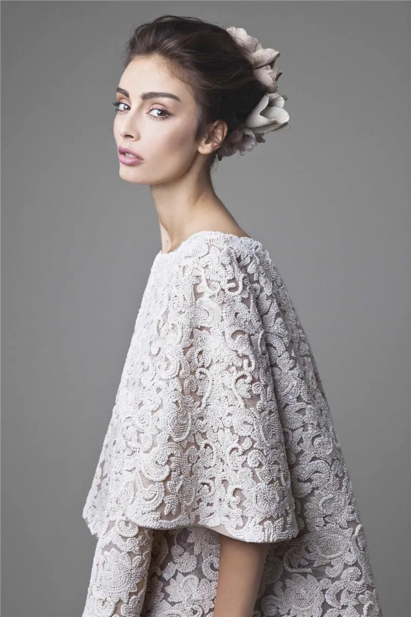 Krikor Jabotian Prom Dresses Two Pieces Evening Gowns With Sleeves Short High Low Plus Size Party Cocktail Dress