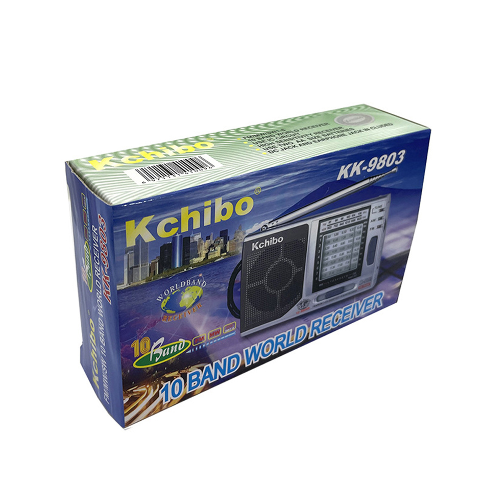 Volledige 10-bands radio AM FM Radio met vouwkoppeling FM/MW/SW1-8 luidspreker 3,5 mm Jack Mini Portable Radio voor ouderling KK-9803