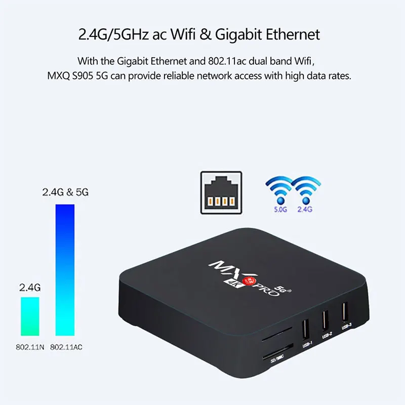 Box MXQ Pro 4K Android 10.1 TV Box RockChip 3229 3D Smart TV Box 2.4G WiFi Quadcore Multimedia Player Set Top Box