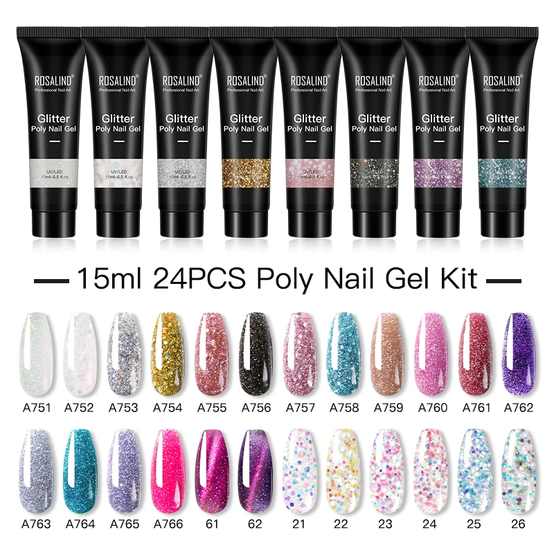 Dresses Rosalind Poly Nail Gel Set for Finger Extension Nail Art Building Nail Kit Gel Semi Permanent Gel Polish Set