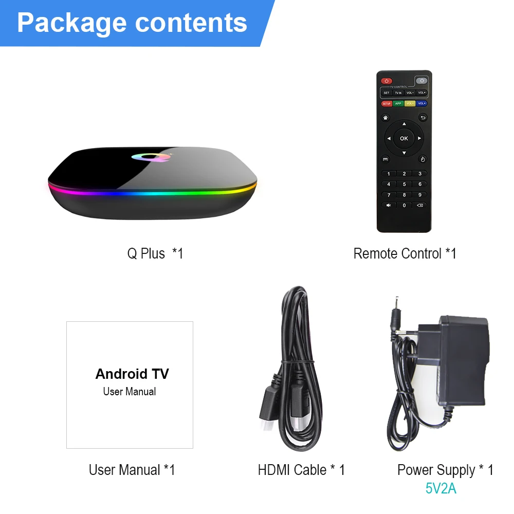 Box PULIERDE Q Plus Android 9.0 TV BOX H6 Quad core 4GB 32GB H2.65 4K 2.4GHz WIFI Settop box Media Player Smart TV Box 4GB 64GB