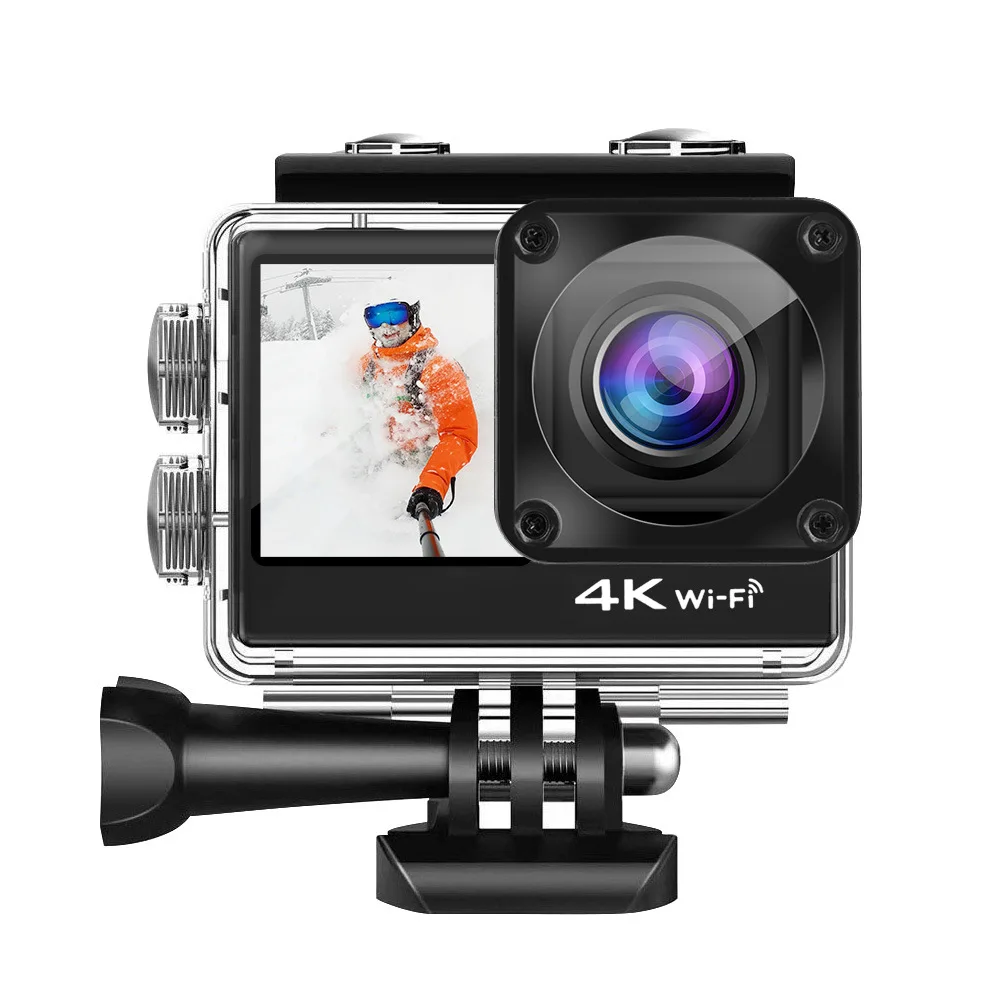 Cameras Action Camera 4K 60FPS 24MP WiFi 2.0 Touch Dual Screen 170D Remote Control Helmet Go Waterproof Pro Video Recording Sport Camera
