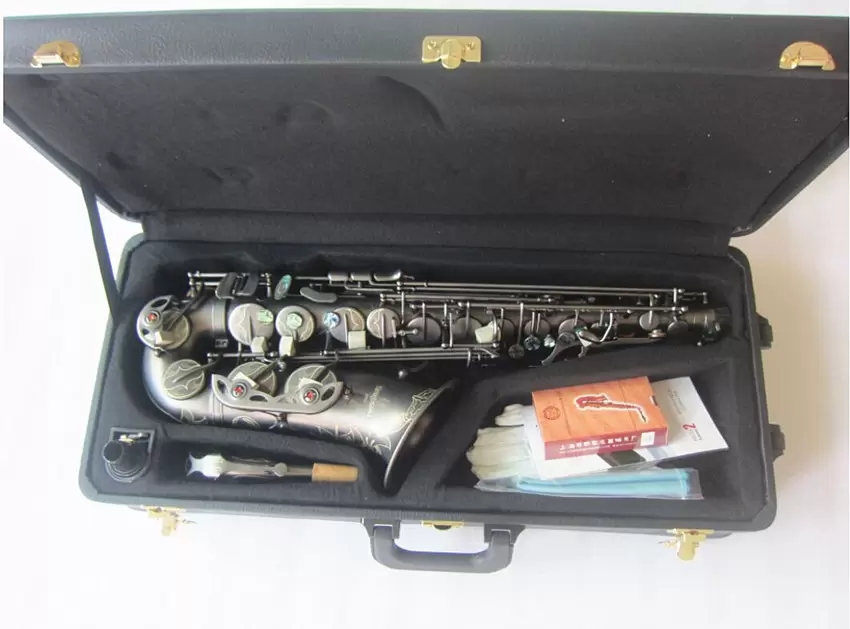 Nieuwe Alto Saxophone A-992 Zwart matte hoogwaardige merk Saxofoon E-Flat Professional Musical Instrument met case