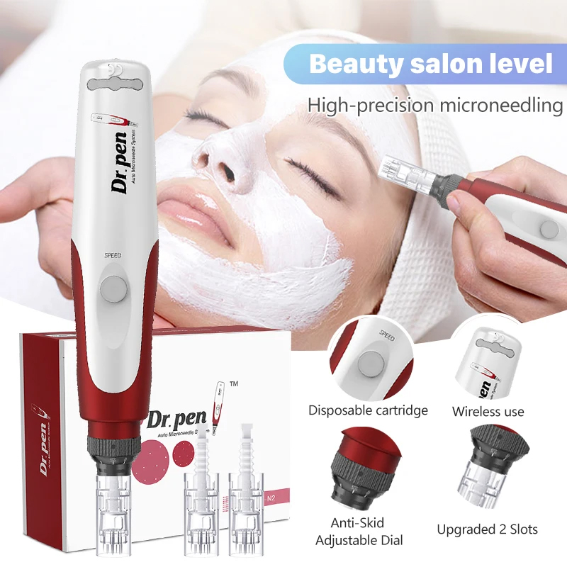 Hemanvändning Face Dr.Pen Ultima N2 Wireless Microneedling DermaPen Skin Care Beauty Mts Tool Ansiktsbehandling Meso Therapy Needles Stamp Carthges Rolling System Derma Dr Pen