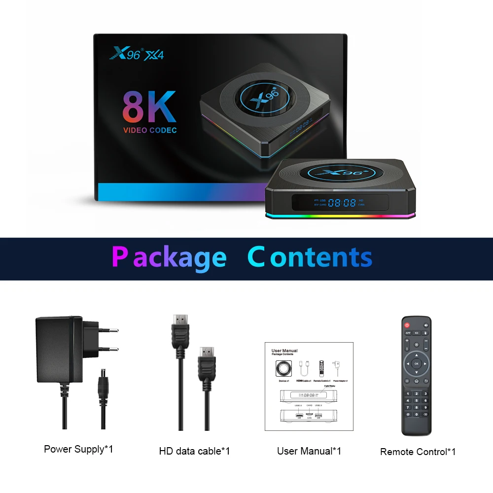 Box 2022 x96 x4 Smart TV Box Android 11 AMLOGIC S905X4 TVBox 4GB RAM 32GB 64 GB Supporto AV1 8K Dual WiFi BT4.1 2GB 16GB SET TOP BOX