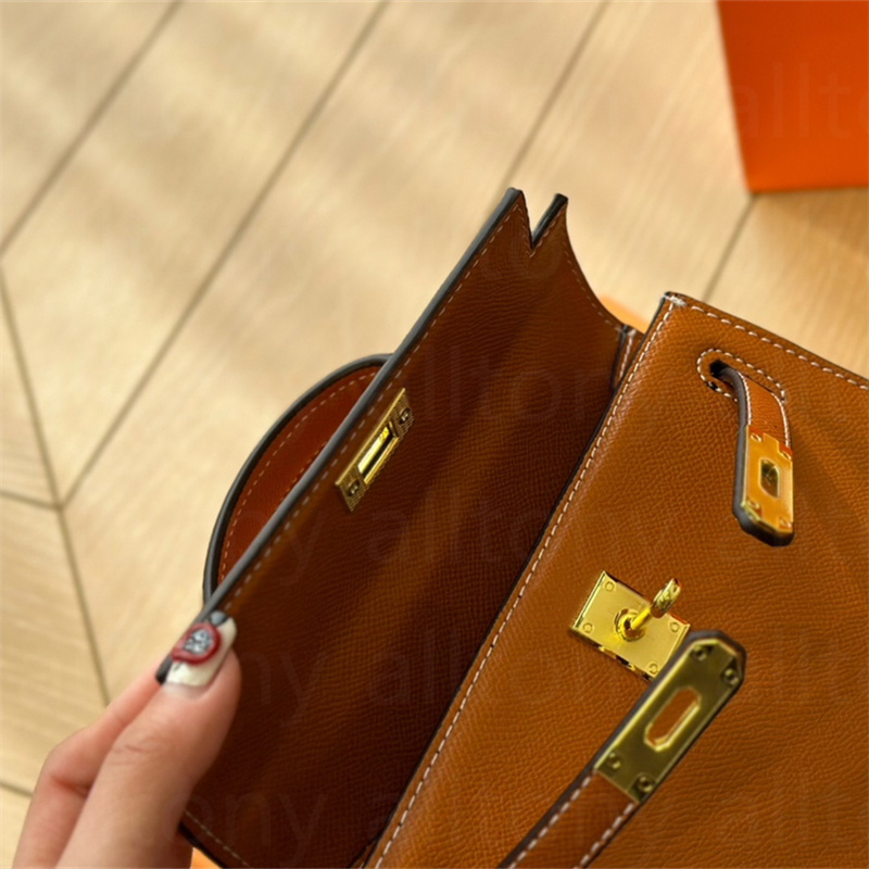 Damen Designer Taschen 24 cm Handtaschen Geldbörsen Schulter -Crossbody Messenger Cowide echte echte Ledermode kleine Tasche Litchi Clutch Bag