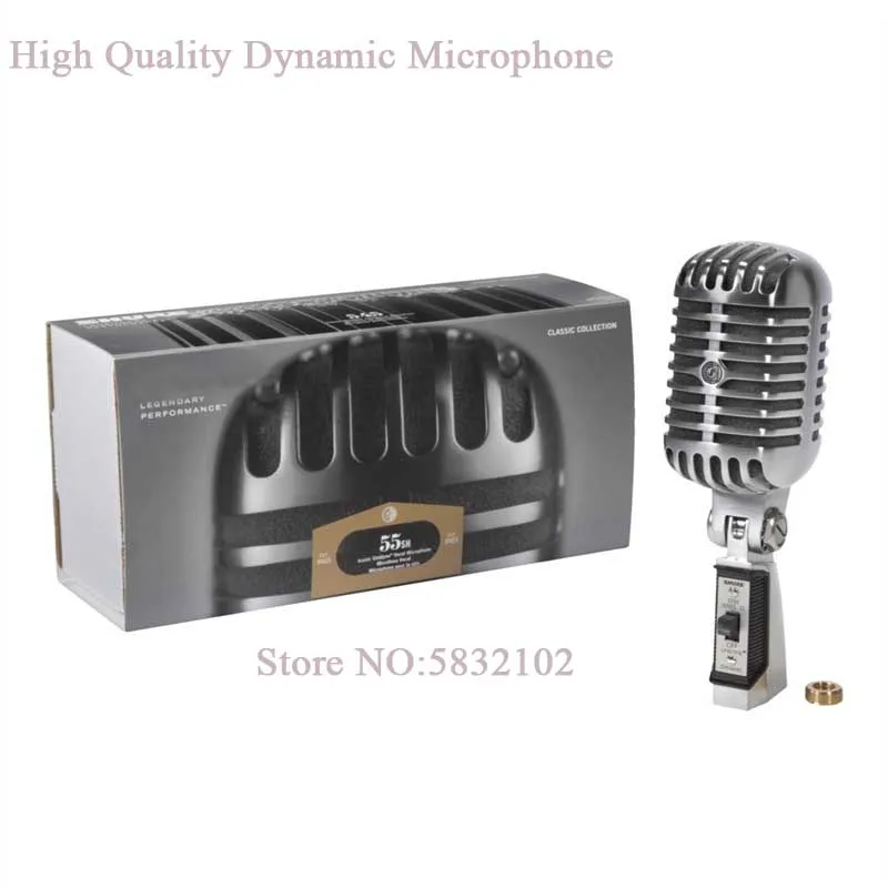 Microfones Frete grátis de alta qualidade 55sh Microfone dinâmico Vintage 55sh II UNIDYNE Cardioid Dynamic Vocal Mic com interruptor On/Off