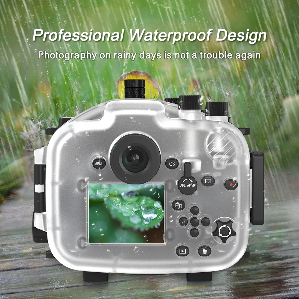 Kameror Waterproof Box Underwater Housing Camera Diving Case Cover för Sony A7 II A7S A7R Mark II A7II A7M2 A7R2 A7RII 2870mm 90mm objektiv